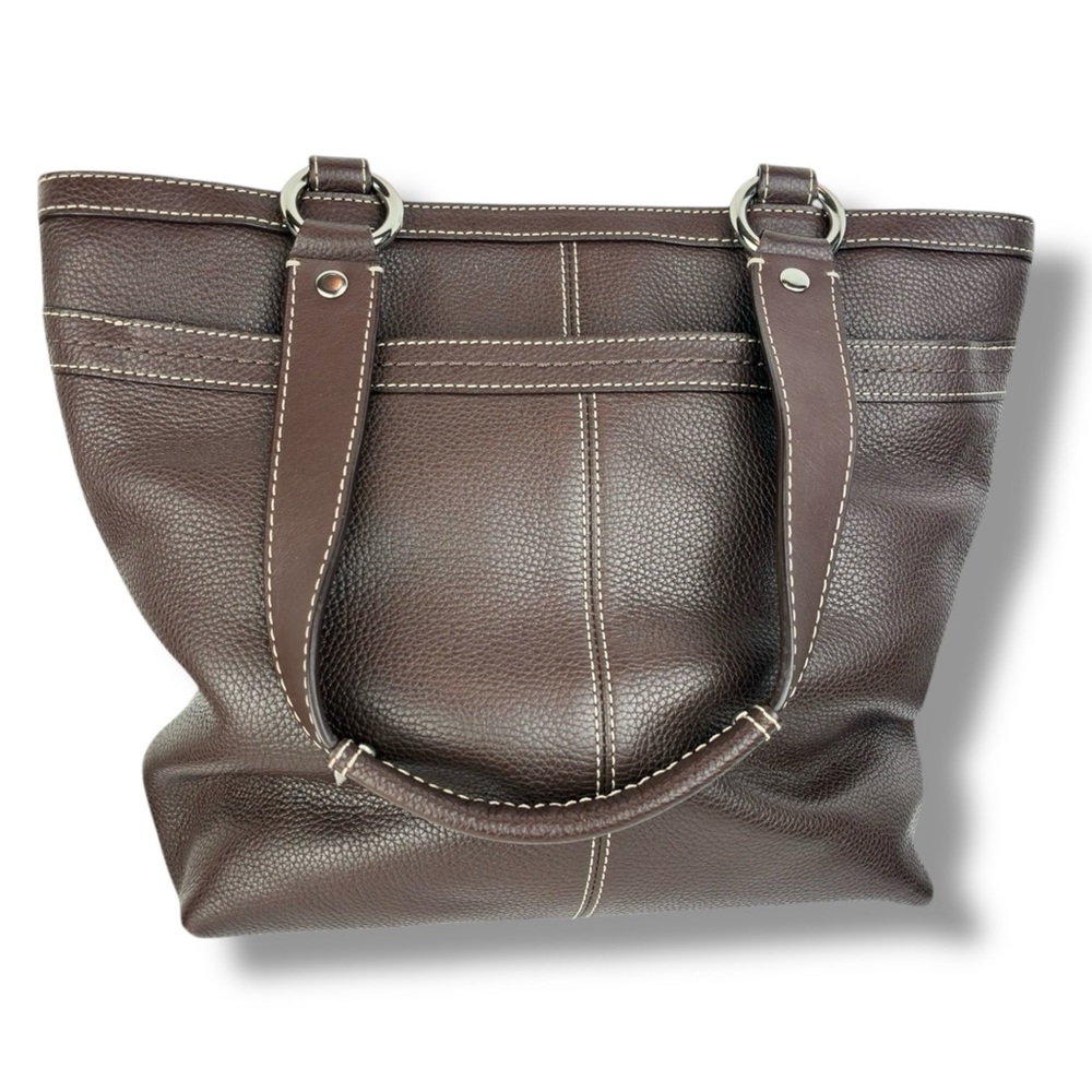 Authentic Coach Penelope Dark Brown Genuine Leather Double Handle Tote